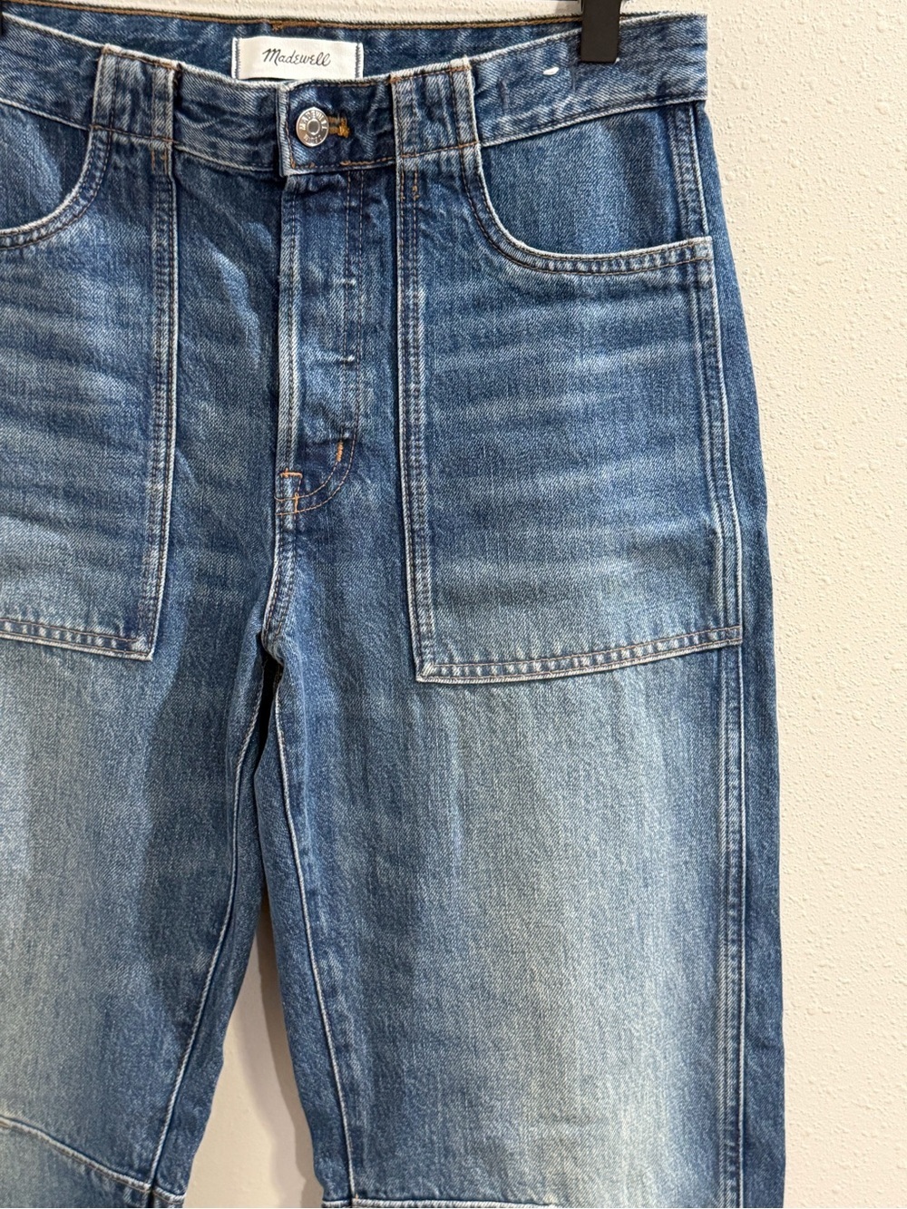 Madewell Size 26 Medium Wash The Darted Barrel Leg Denim Jeans Button Fly Casual - Picture 8 of 8